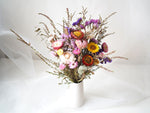 ELLIE – colourful dried flowers in a tall white ceramic vase image 0