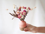 MEI - Dried pink strawflowers in a pink vase image 1