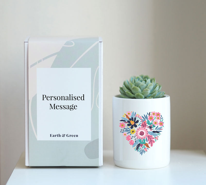 Floral Heart – Personalisable Succulent Gift Box