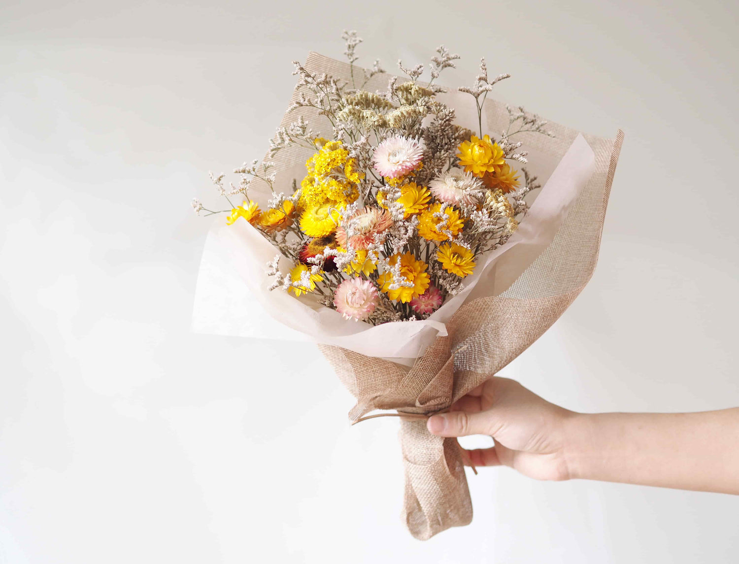 ISA - dried flower bouquet in yellow