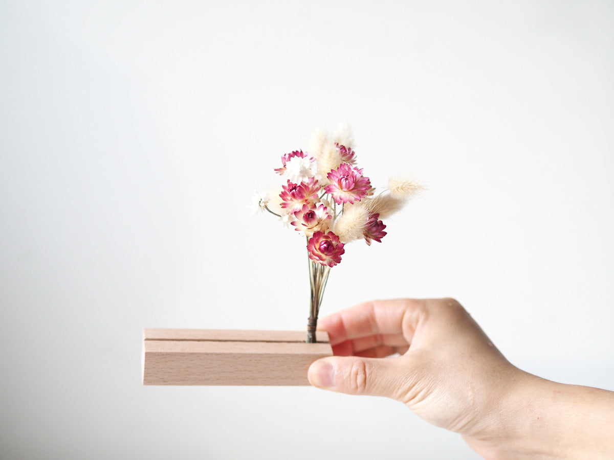 Pink Dried Flower Photo and Card Holder -3