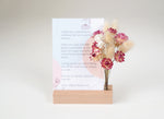 Pink Dried Flower Card Holder + Card Printing