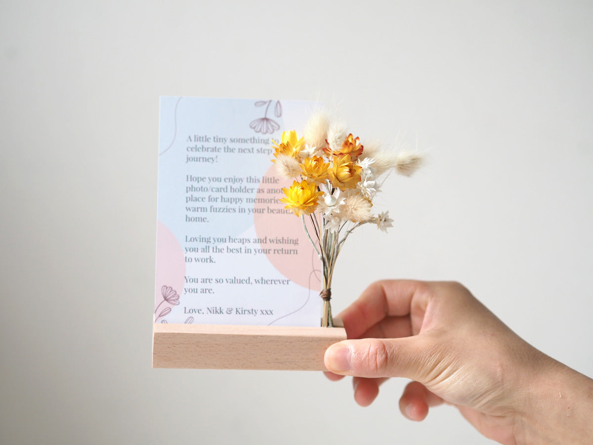 Yellow Dried Flower Card Holder + Card Printing-2